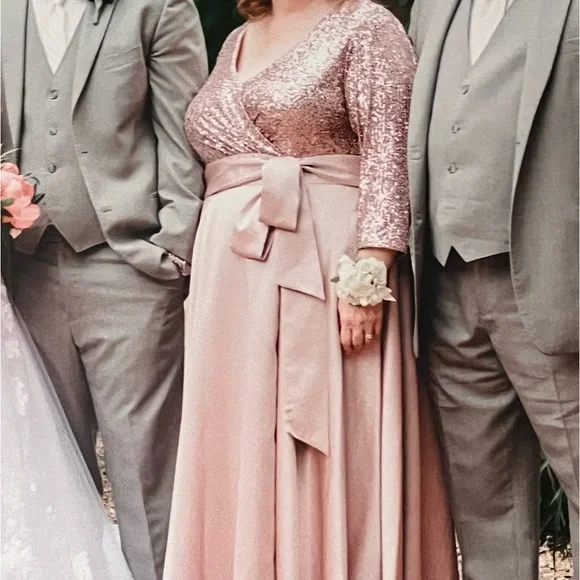 mauve flowy dress Dreamy Iridescent Mauve Maxi Dress Small